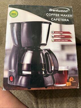 Brentwood Black 4-Cup Coffee Maker